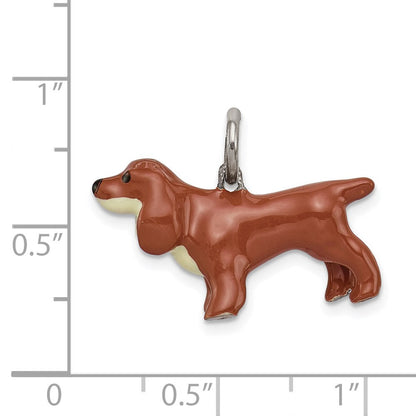 Sterlingsilber Emailliert Cocker Spaniel Anhänger