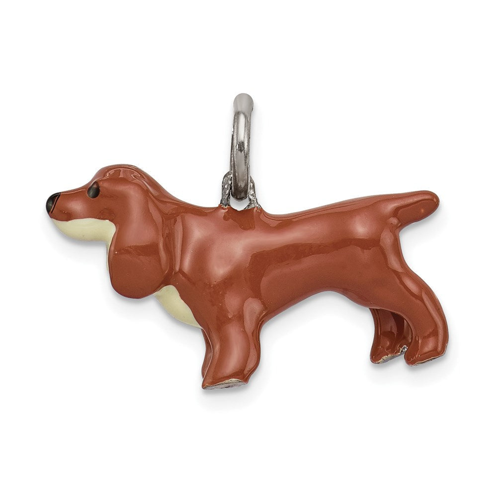 Sterlingsilber Emailliert Cocker Spaniel Anhänger