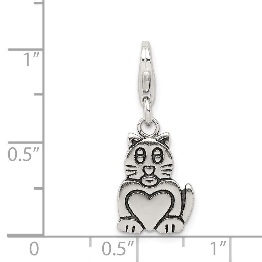 Sterlingsilber Antikisiert Katze Charm