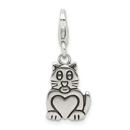 Sterlingsilber Antikisiert Katze Charm