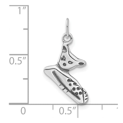 Sterlingsilber Poliert & Antikisiert Katze Charm