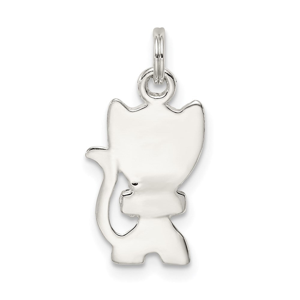 Sterlingsilber Emailliert Katze Charm