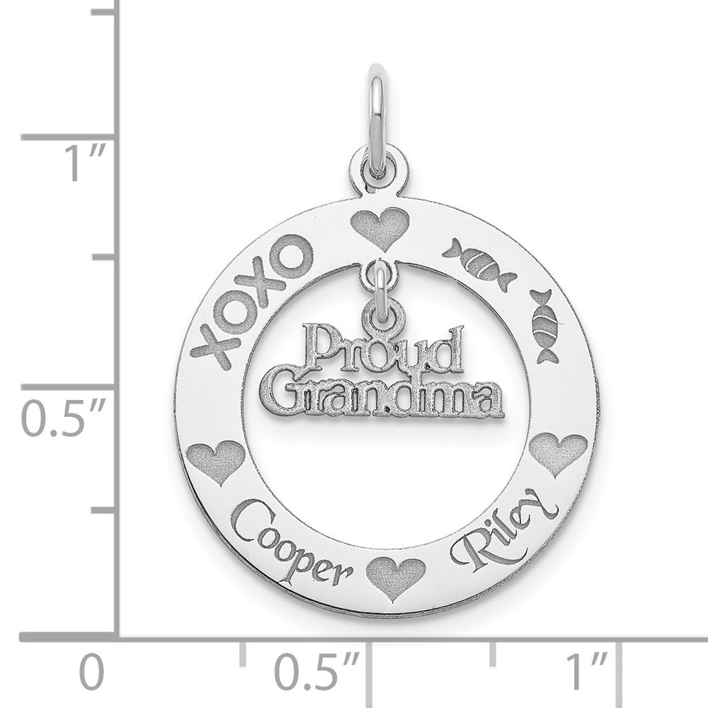 Sterlingsilber Rhodiniert Personalizable Proud Oma Charm
