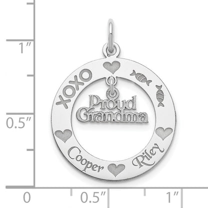 Sterlingsilber Rhodiniert Personalizable Proud Oma Charm