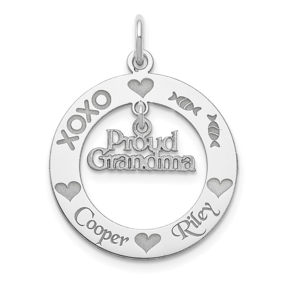 Sterlingsilber Rhodiniert Personalizable Proud Oma Charm