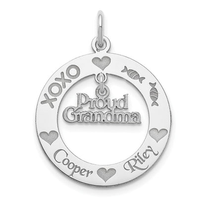 Sterlingsilber Rhodiniert Personalizable Proud Oma Charm