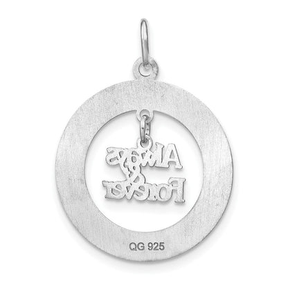 Sterlingsilber Rhodiniert Personalizable Immer & für Immer Charm