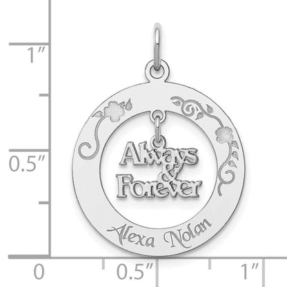 Sterlingsilber Rhodiniert Personalizable Immer & für Immer Charm