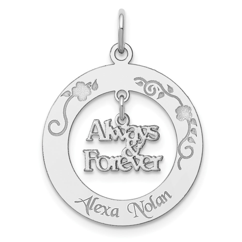 Sterlingsilber Rhodiniert Personalizable Immer & für Immer Charm