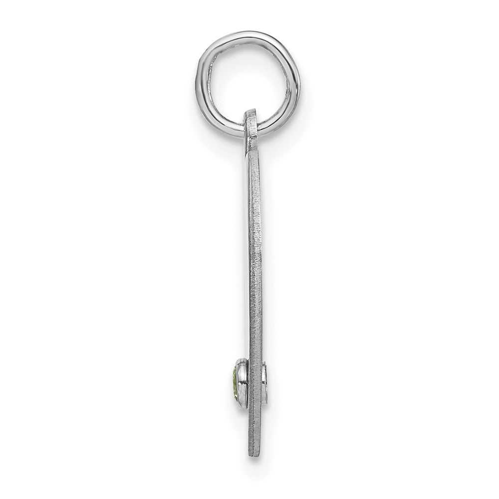 Sterlingsilber Silber/rhodiniert Personalisiert Herz mit Geburtsstein Charm