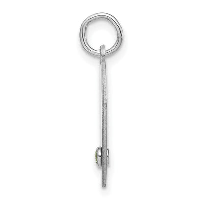 Sterlingsilber Silber/rhodiniert Personalisiert Herz mit Geburtsstein Charm
