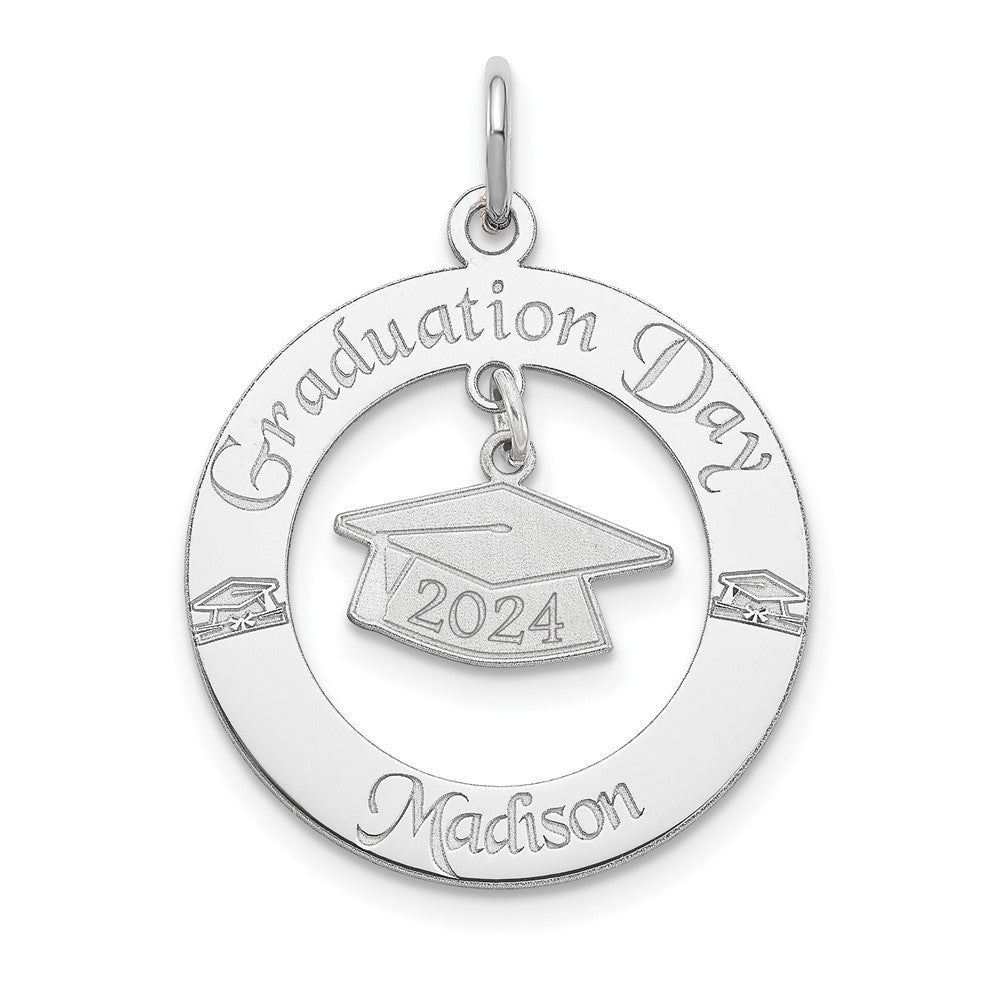 Sterlingsilber Ss/rhodiniert Personalisiert Abschluss Charm