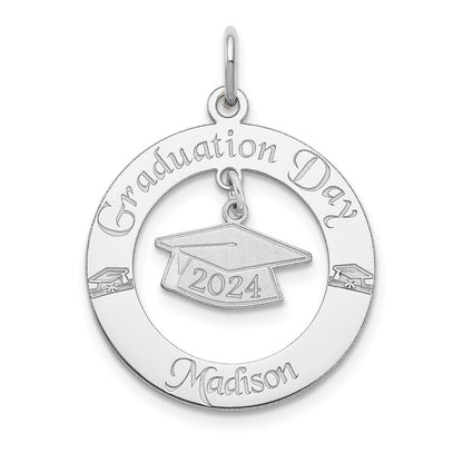 Sterlingsilber Ss/rhodiniert Personalisiert Abschluss Charm