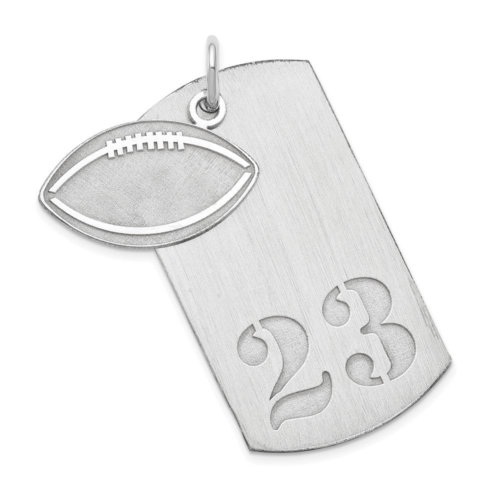 Sterlingsilber Ss/rhodiniert Personalisiert 2-piece Football Erkennungsmarke Charm