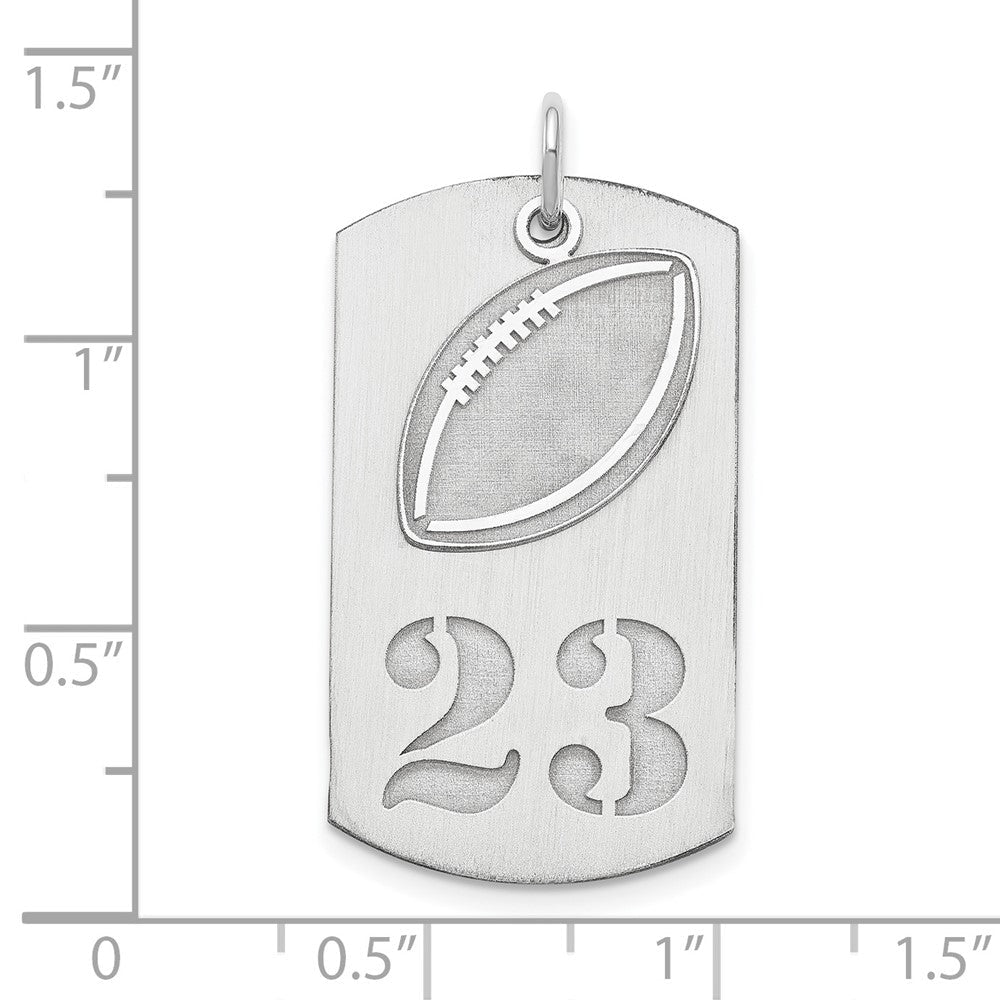 Sterlingsilber Ss/rhodiniert Personalisiert 2-piece Football Erkennungsmarke Charm