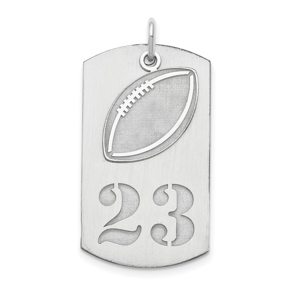 Sterlingsilber Ss/rhodiniert Personalisiert 2-piece Football Erkennungsmarke Charm