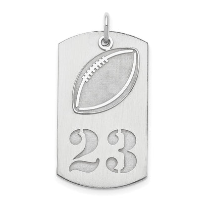 Sterlingsilber Ss/rhodiniert Personalisiert 2-piece Football Erkennungsmarke Charm