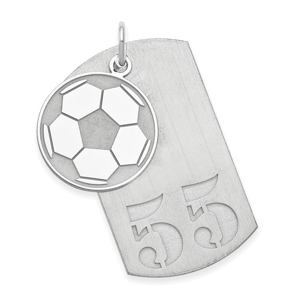 Sterlingsilber Ss/rhodiniert Personalisiert 2-piece Fußball Kugel Erkennungsmarke Charm
