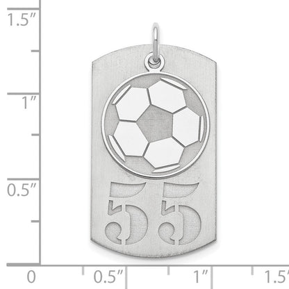 Sterlingsilber Ss/rhodiniert Personalisiert 2-piece Fußball Kugel Erkennungsmarke Charm