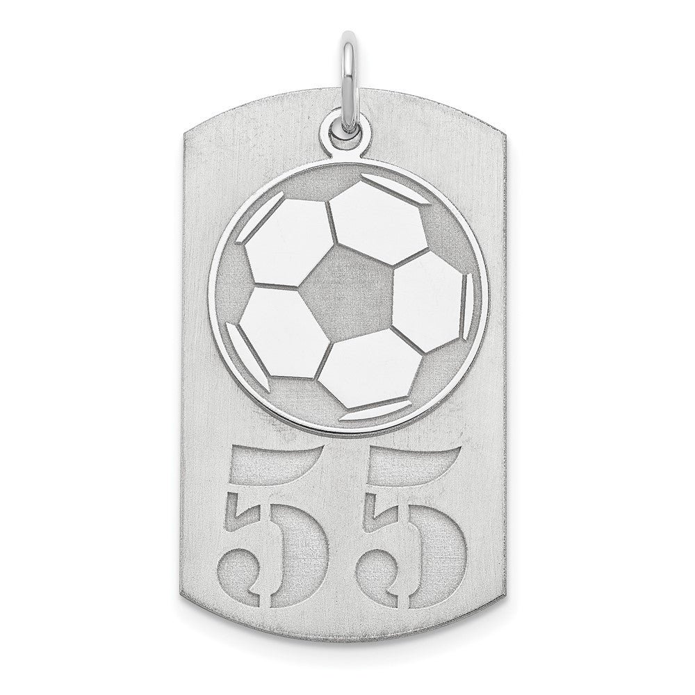 Sterlingsilber Ss/rhodiniert Personalisiert 2-piece Fußball Kugel Erkennungsmarke Charm