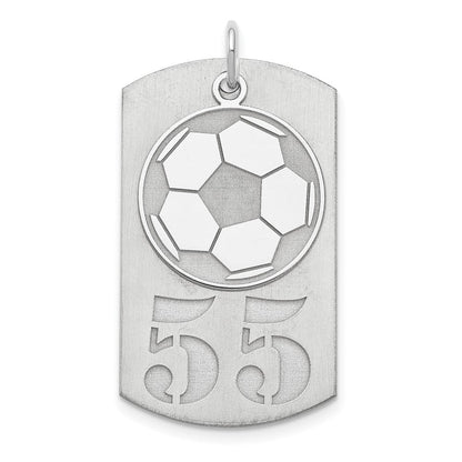 Sterlingsilber Ss/rhodiniert Personalisiert 2-piece Fußball Kugel Erkennungsmarke Charm