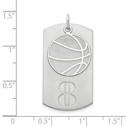 Sterlingsilber Ss/rhodiniert Personalisiert 2-piece Basketball Erkennungsmarke Charm