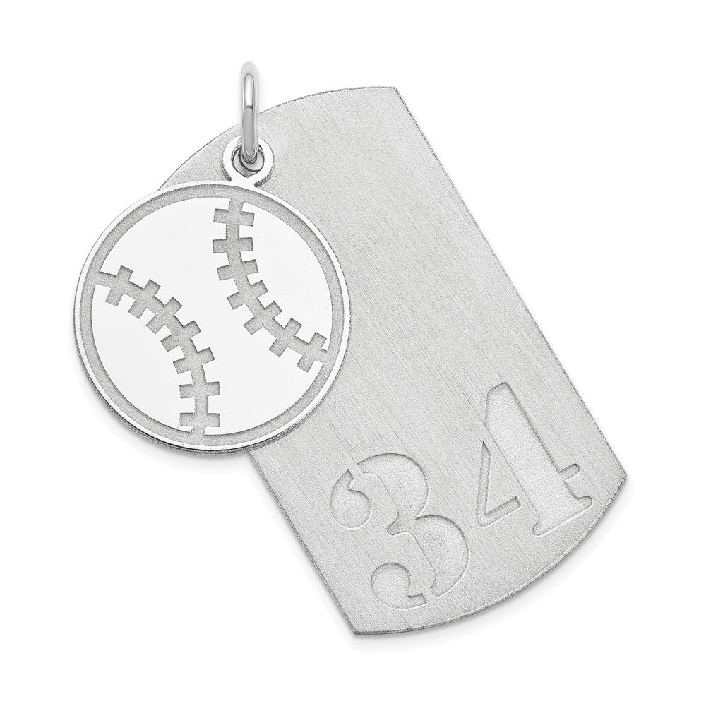 Sterlingsilber Ss/rhodiniert Personalisiert 2-piece Baseball Erkennungsmarke Charm