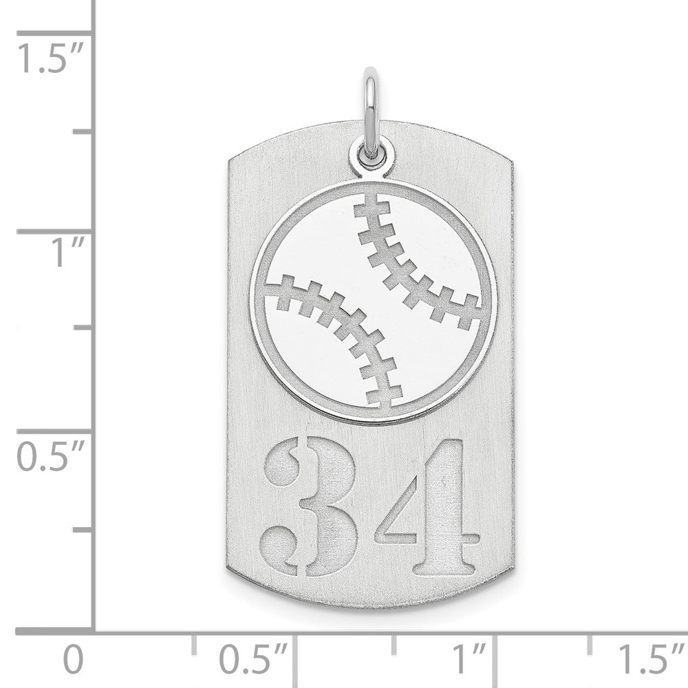 Sterlingsilber Ss/rhodiniert Personalisiert 2-piece Baseball Erkennungsmarke Charm