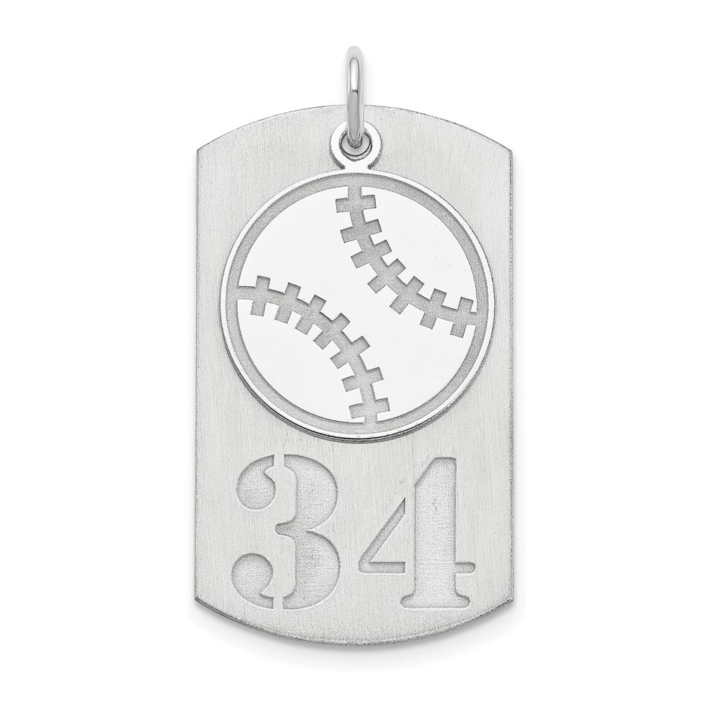 Sterlingsilber Ss/rhodiniert Personalisiert 2-piece Baseball Erkennungsmarke Charm