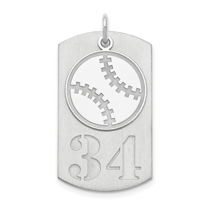 Sterlingsilber Ss/rhodiniert Personalisiert 2-piece Baseball Erkennungsmarke Charm
