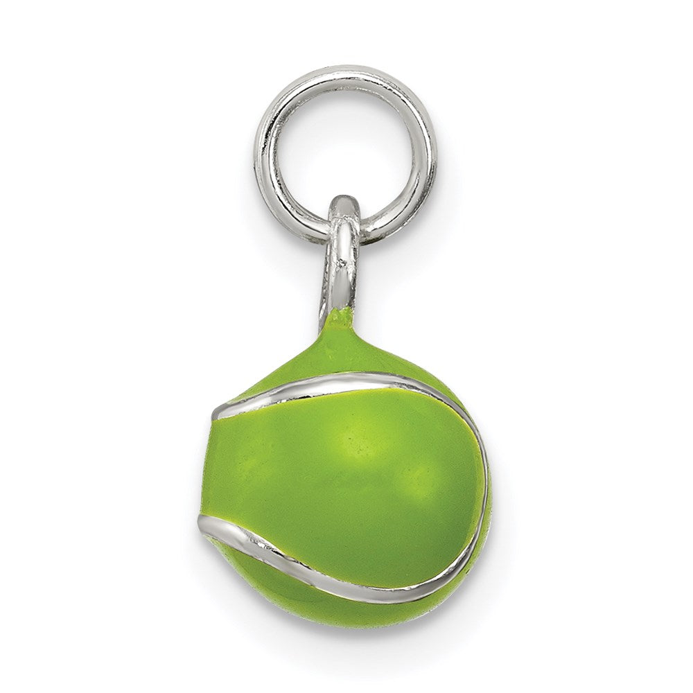 Sterlingsilber Grün Emailliert Tennis Kugel Charm