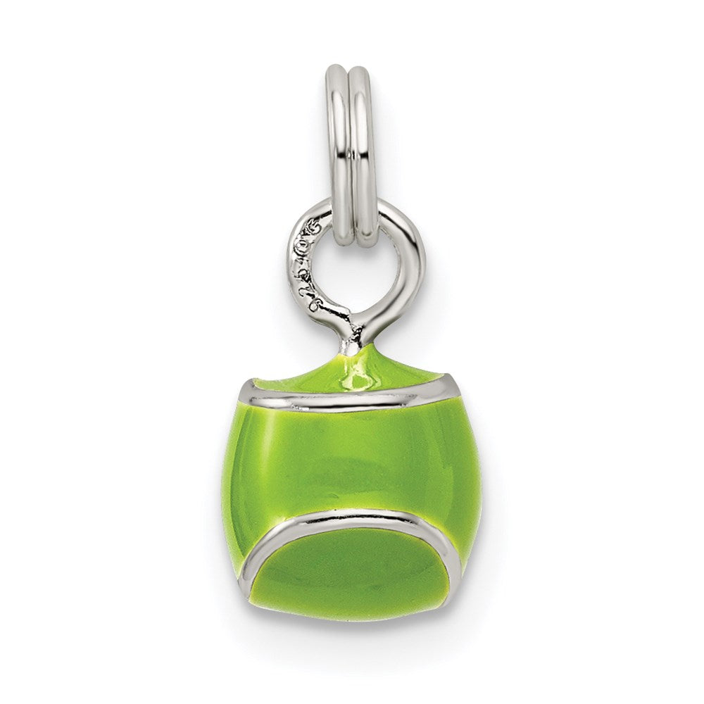 Sterlingsilber Grün Emailliert Tennis Kugel Charm