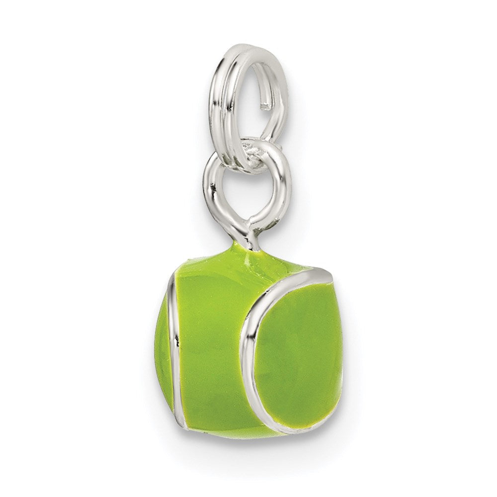 Sterlingsilber Grün Emailliert Tennis Kugel Charm