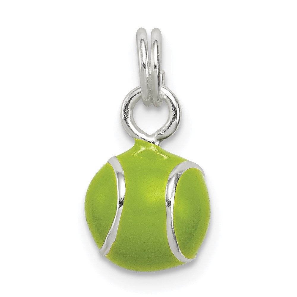 Sterlingsilber Grün Emailliert Tennis Kugel Charm