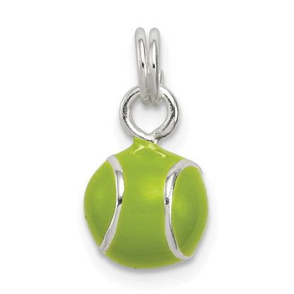 Sterlingsilber Grün Emailliert Tennis Kugel Charm