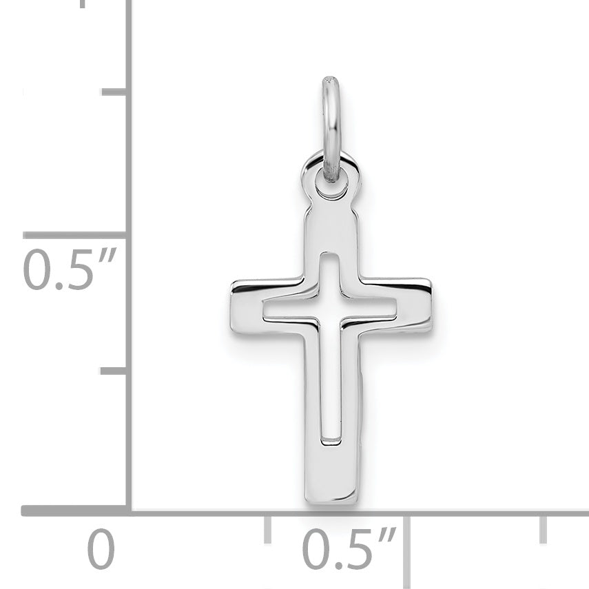 Sterlingsilber Rhodiniert Kreuz Anhänger