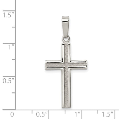 Sterlingsilber Poliert und Matt Finish Kreuz Anhänger