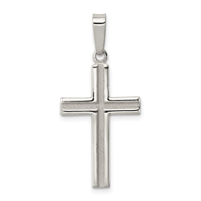 Sterlingsilber Poliert und Matt Finish Kreuz Anhänger