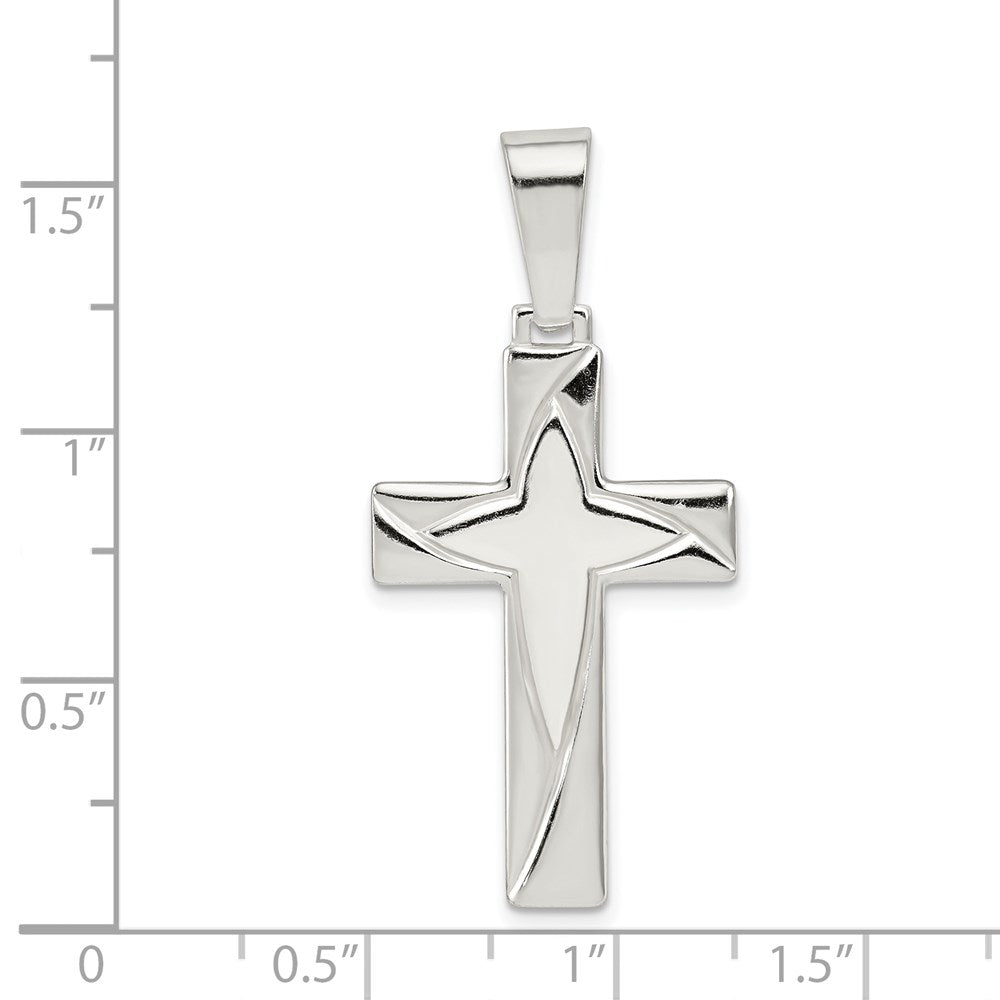 Sterlingsilber Poliert Kreuz Anhänger
