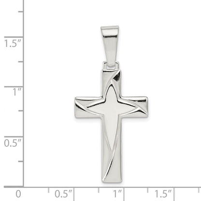Sterlingsilber Poliert Kreuz Anhänger