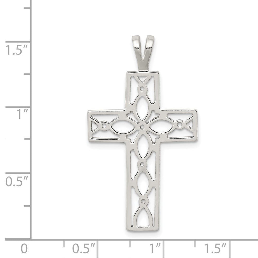 Sterlingsilber Poliert Kreuz Anhänger