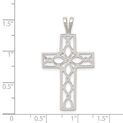 Sterlingsilber Poliert Kreuz Anhänger