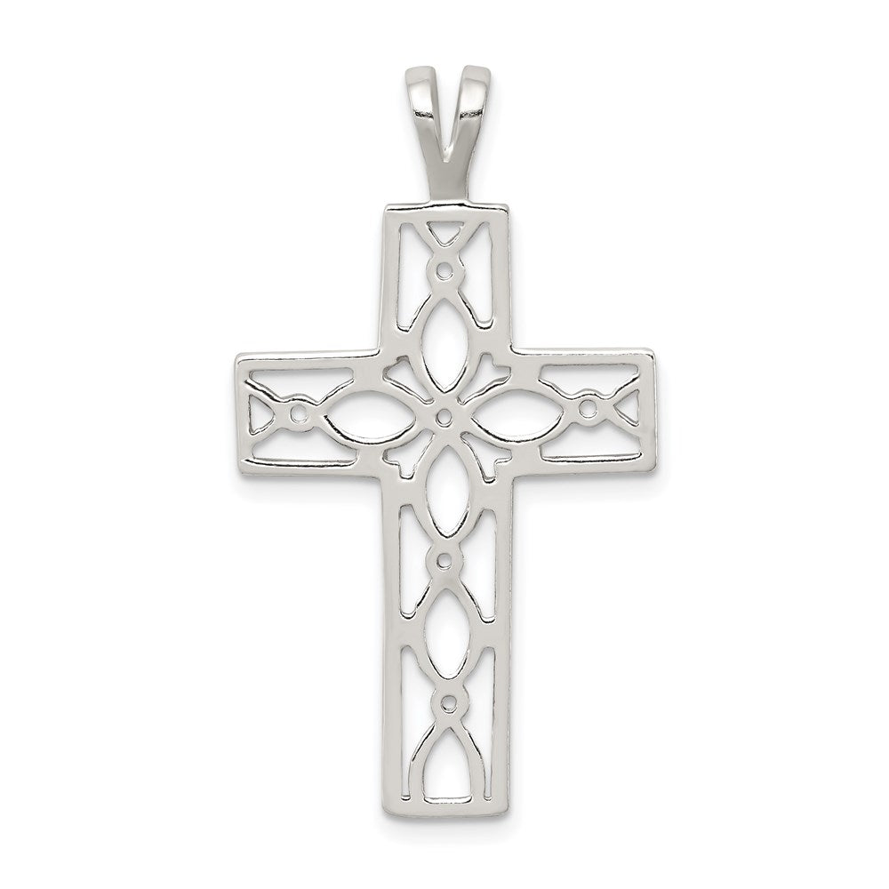 Sterlingsilber Poliert Kreuz Anhänger