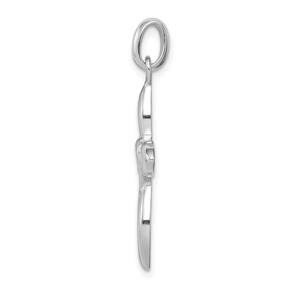 Sterlingsilber Rhodiniert Kreuz Anhänger