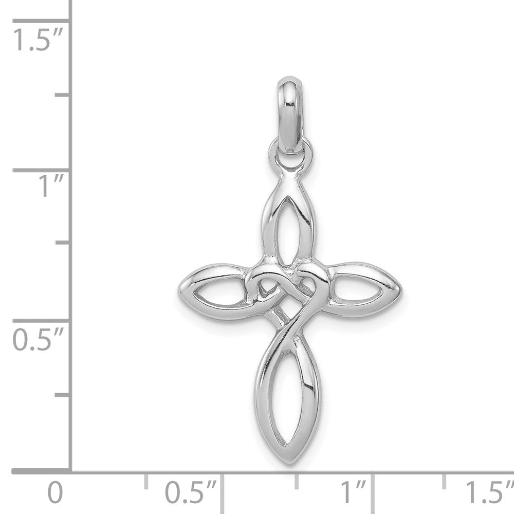 Sterlingsilber Rhodiniert Kreuz Anhänger