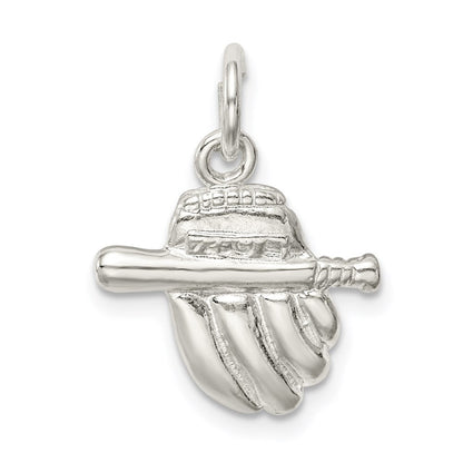 Sterlingsilber Baseball Glove & Bat Charm