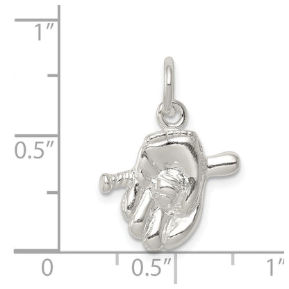 Sterlingsilber Baseball Glove & Bat Charm