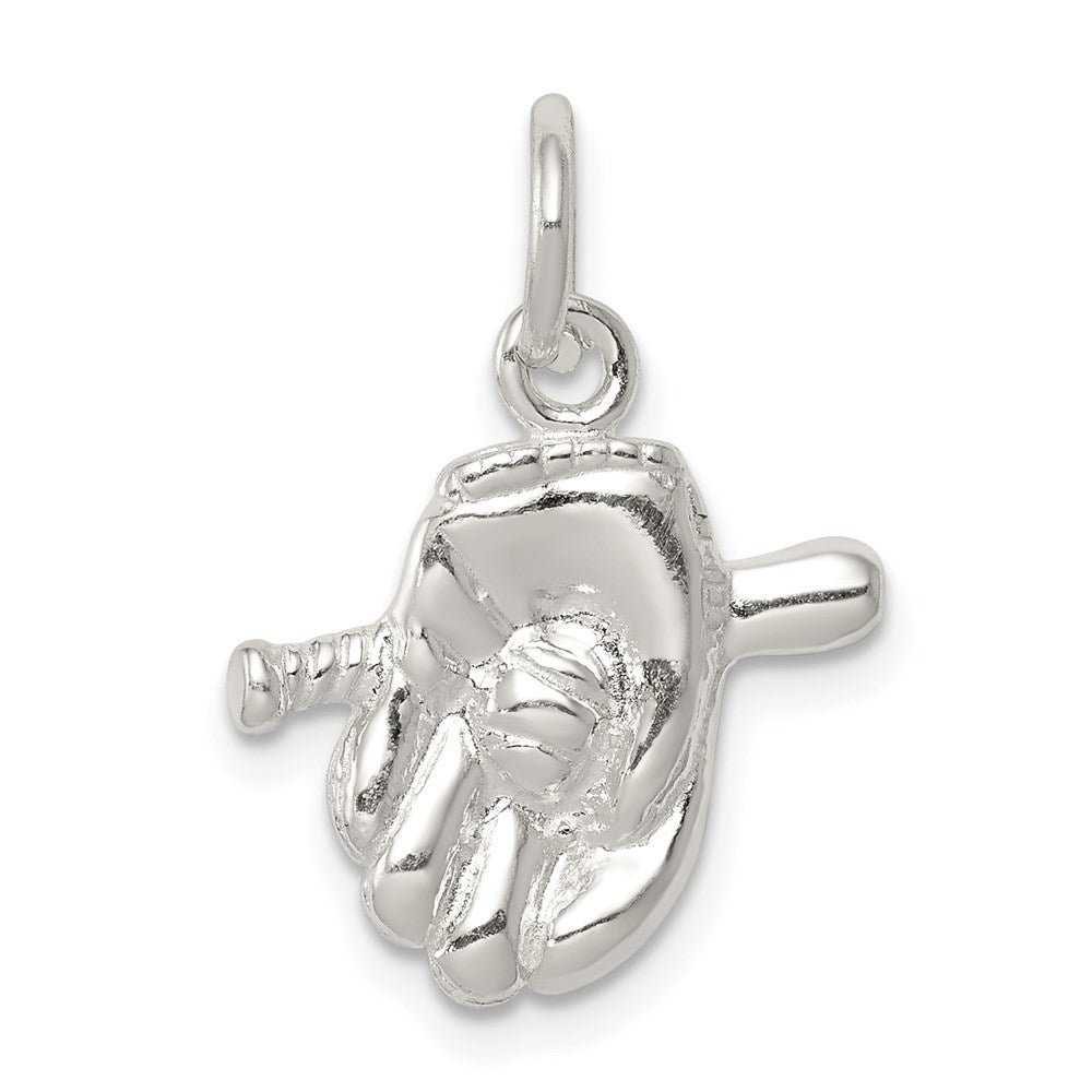 Sterlingsilber Baseball Glove & Bat Charm