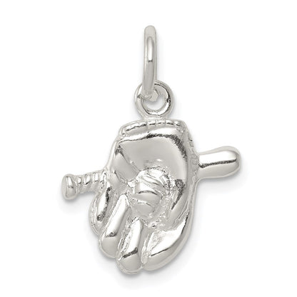 Sterlingsilber Baseball Glove & Bat Charm