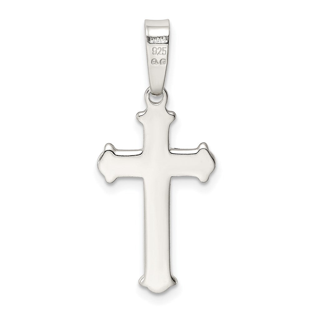 Sterlingsilber Poliert Matt Mittig Finish Kreuz Anhänger